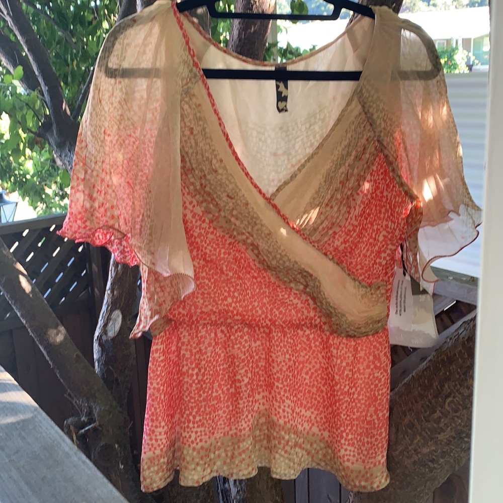 Silk chiffon blouse with pleating
